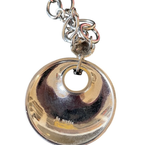 Lia Sophia Obsidiar Necklace, silver tone, nice chain, excellent condition - Picture 3 of 5